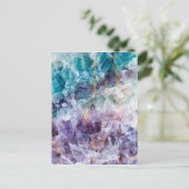 Turquoise & Paars kwarts Crystal Briefkaart (Staand voorkant)