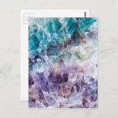Turquoise & Paars kwarts Crystal Briefkaart (Voorkant / Achterkant)