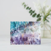 Turquoise & Paars kwarts Crystal Briefkaart (Staand voorkant)