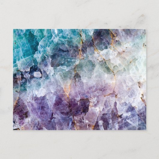 Turquoise & Paars kwarts Crystal Briefkaart (Voorkant)
