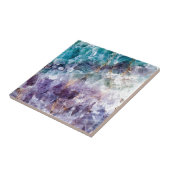 Turquoise & Paars kwarts Crystal Tegeltje (Zijkant)