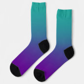 Turquoise Paars Violette Gradiënt Sokken (Links)