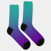 Turquoise Paars Violette Gradiënt Sokken (Rechts)