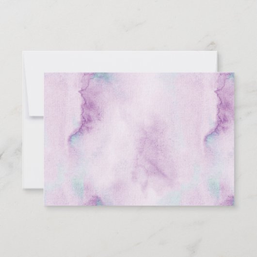 Turquoise Paarse Blauwe Dendrobium Orchidee Bruilo RSVP Kaartje (Achterkant)