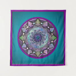 Turquoise Paarse Celtic Mandala Wall Tapestry Wandkleed