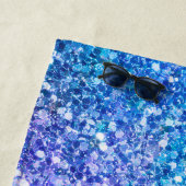 Turquoise & Paarse Faux Glitter Strandlaken (In situ)