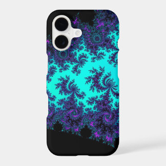 Turquoise Paarse Fractal Kant iPhone X Hoesje