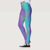 Turquoise Paarse Gradient Sparkling Glitter Party Leggings (Links)