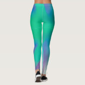 Turquoise paarse groen abstract patroonmodern leggings (Achterkant)