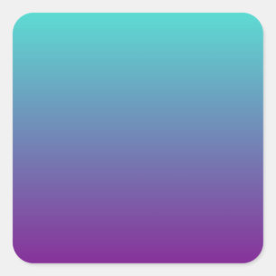 Turquoise Paarse Ombre Vierkante Sticker