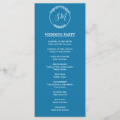 Turquoise Paarse Waterverf Leaf Trouwceremonie Programma (Achterkant)