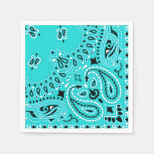 Turquoise Paisley Bandana Scarf BBQ Picnic Napkin Servet