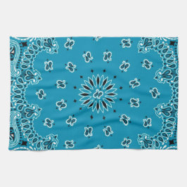 Turquoise Paisley Westerne Bandana Scarf Print Theedoek