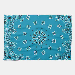 Turquoise Paisley Westerne Bandana Scarf Print Theedoek