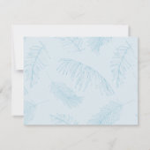 Turquoise Palm Leaves Tropical Beach Bedankkaart (Achterkant)