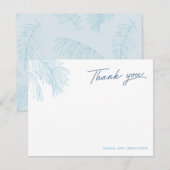 Turquoise Palm Leaves Tropical Beach Bedankkaart (Voorkant / Achterkant)