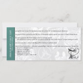 turquoise parijs bruiloft boarding pass uitnodigin (Achterkant)