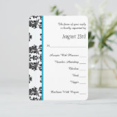 Turquoise Parisian Eiffel Tower RSVP Weddenschap C (Staand voorkant)
