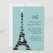 Turquoise Parisienne 21e anniversaire Invitation (Devant)