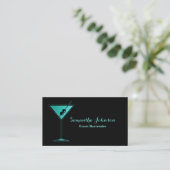 Turquoise Parties scintillant  Carte de visite bar (Debout devant)
