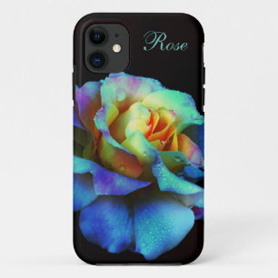 Turquoise Pastel Rainbow Roos iPhone 5 hoesje