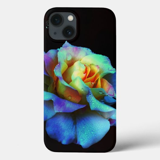 Turquoise Pastel Rainbow Rose Galaxy Note 4 coque (Verso)