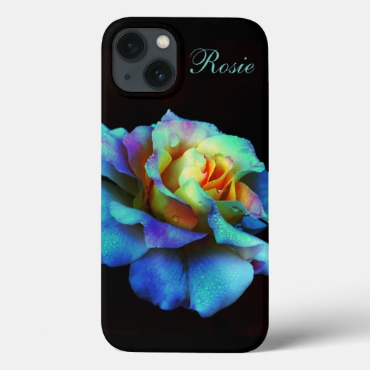 Turquoise Pastel Rainbow Rose iPad Mini coque (Verso)