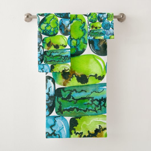 Turquoise-patroon Bad Handdoek (Insitu)