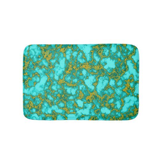 Turquoise Patroon Badmat (Voorkant)