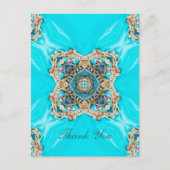 turquoise patroon bohemian dank u briefkaart (Voorkant)