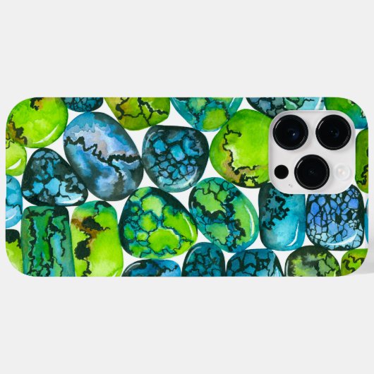 Turquoise-patroon Case-Mate iPhone Case (Achterkant (horizontaal))