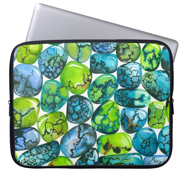 Turquoise-patroon Laptop Sleeve (Voorkant)