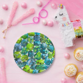 Turquoise-patroon Papieren Bordje (Feest)