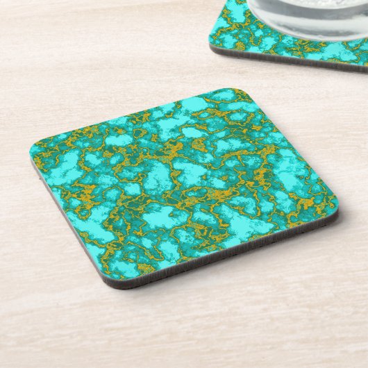 Turquoise Pattern Bier Onderzetter (Linkerzijde)