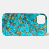 Turquoise Pattern Phone Hoesje (Achterkant (horizontaal))
