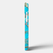 Turquoise Pattern Phone Hoesje (Achterkant / Links)