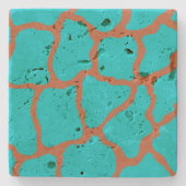 Turquoise Pattern Stone Onderzetter (Voorkant)