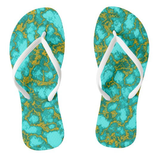 Turquoise Pattern Teenslippers (Voetbed)