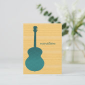 Turquoise Pays Guitare Numéro de table Carte posta (Debout devant)