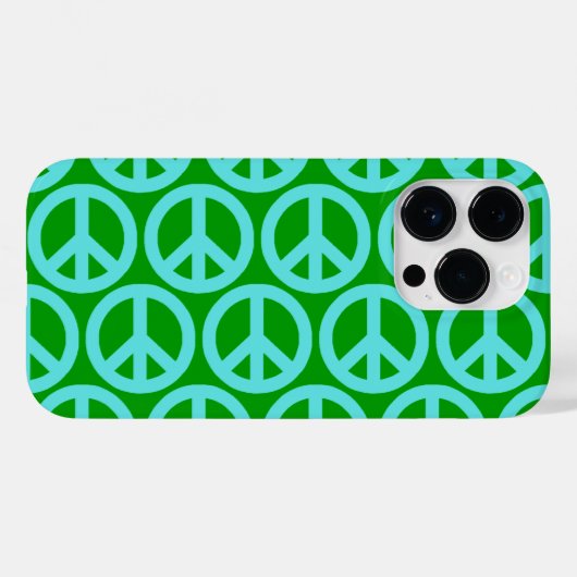 Turquoise Peace Signs Case-Mate iPhone Case (Achterkant (horizontaal))