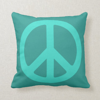 Turquoise Peace Symbol Kussen