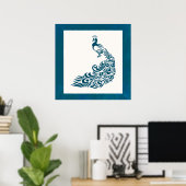 Turquoise Peacock Bold Design Art Déco élégant (Bureau à domicile)