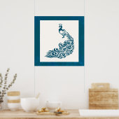 Turquoise Peacock Bold Design Art Déco élégant (Cuisine)