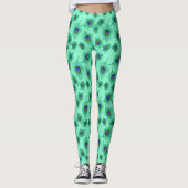 Turquoise Peacock Feathers on Light Aqua Leggings (Voorkant)