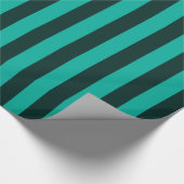 Turquoise Peacock verticale strepen Cadeaupapier (Hoek)
