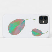 Turquoise Pear Tree Leaf iPhone 11 Coque (Dos (Horizontal))