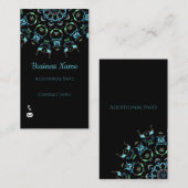 Turquoise Pearl Mandala Carte de visite 2 (Devant / Derrière)