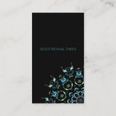 Turquoise Pearl Mandala Carte de visite 2 (Dos)