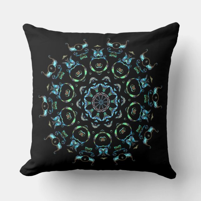 Turquoise Pearl Mandala Sierkussen (Voorkant)