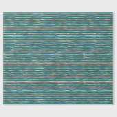 Turquoise Pearl Wavy Stripes Cadeaupapier (Vlak)